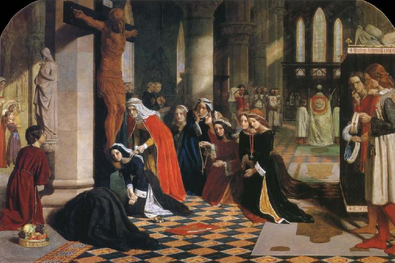 James Collinson The Renunciation of Queen Elizabeth of Hungary Sweden oil painting art